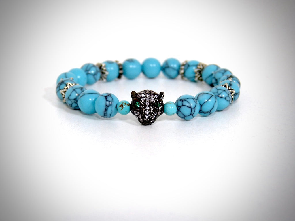 "Leopard" Bracelet Natural Turquoise Stones, handmade creation YS CREATIONS
