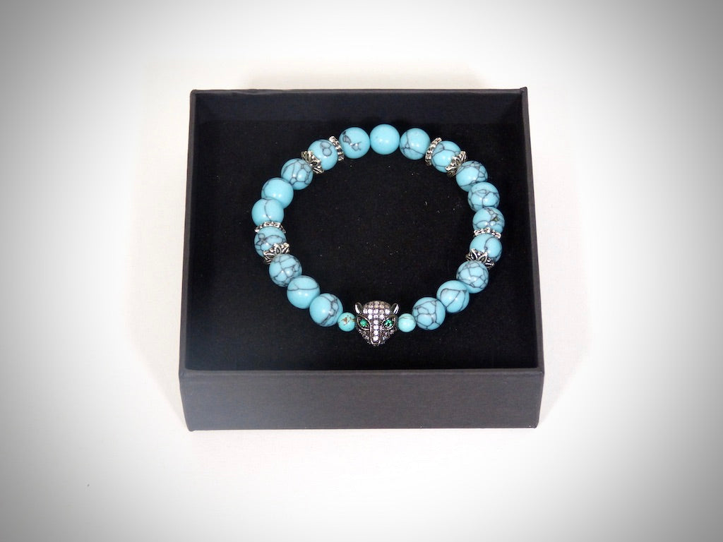 "Leopard" Bracelet Natural Turquoise Stones, handmade creation YS CREATIONS
