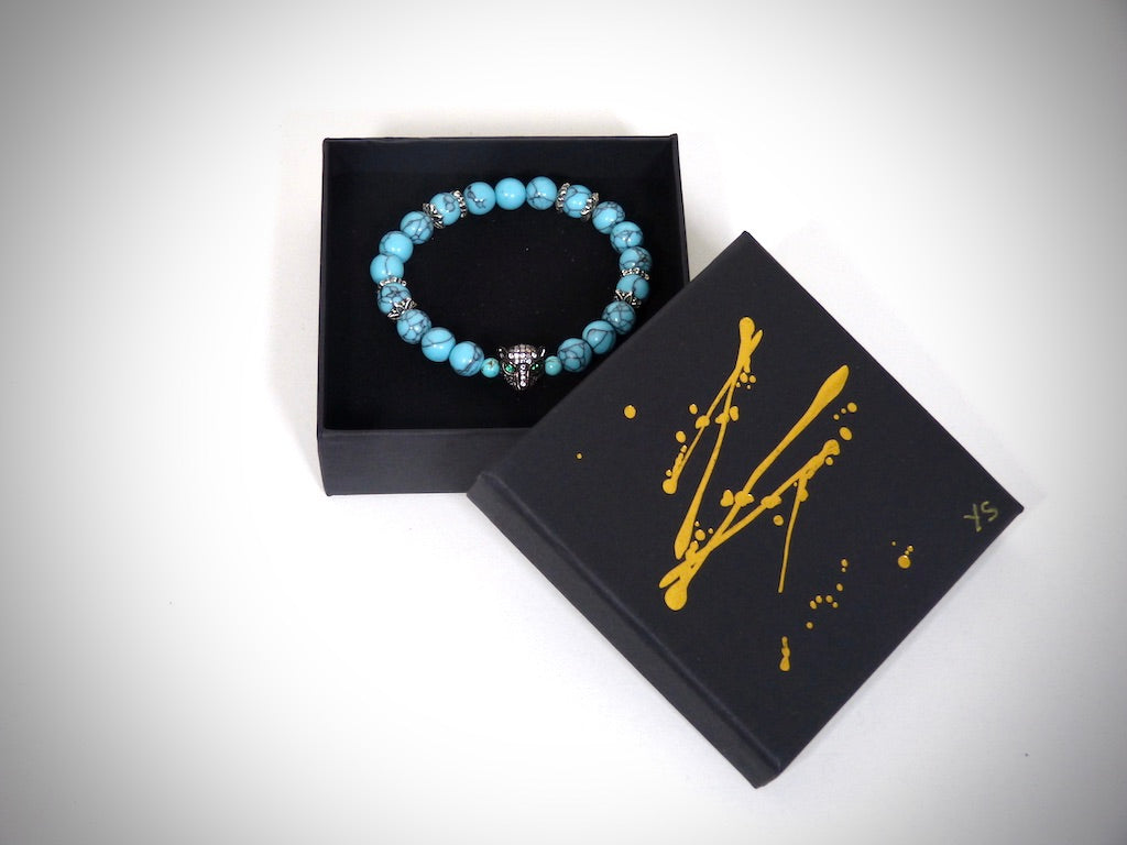 "Leopard" Bracelet Natural Turquoise Stones, handmade creation YS CREATIONS
