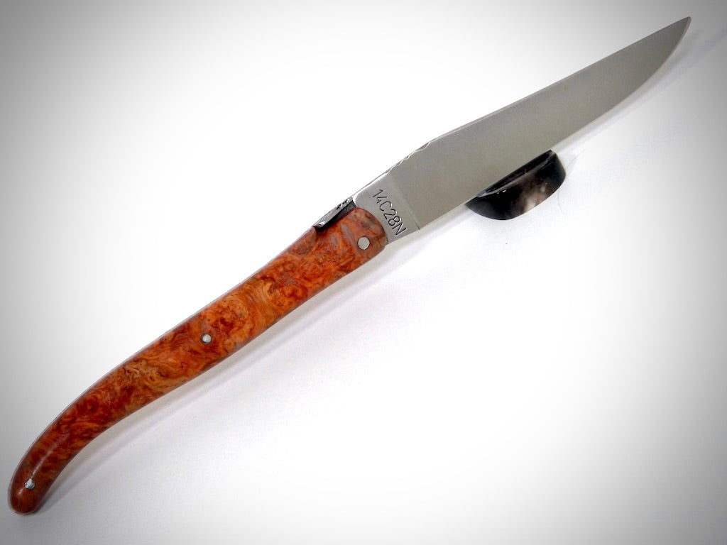 Laguiole Loupe d'Amboine ciselé par David DAUVILLAIRE