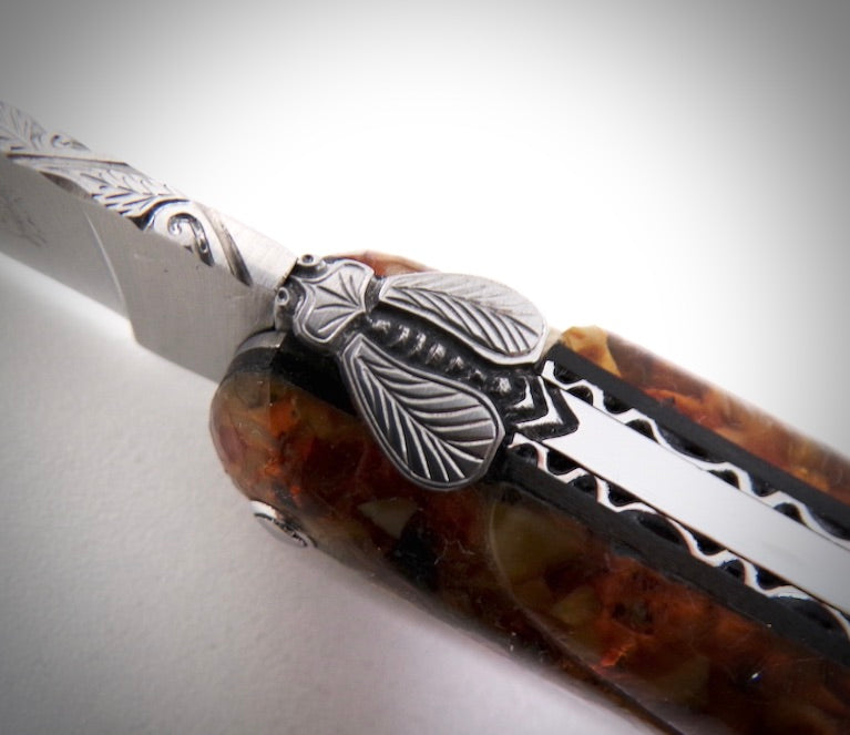 Laguiole "Bimatière" ciselé par David DAUVILLAIRE