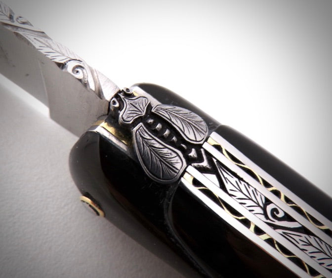 Laguiole Buffalo Horn carved by David DAUVILLAIRE