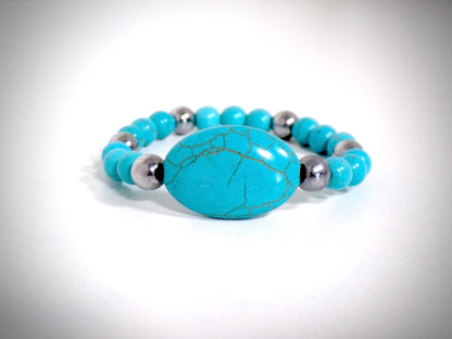 Bracelet en Turquoises fabriqué artisanalement par Y.S CRÉATIONS