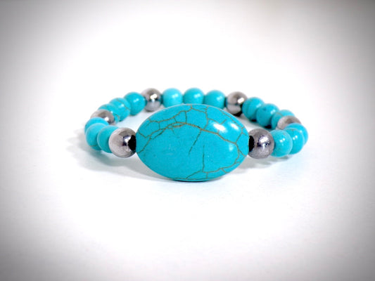 Bracelet en Turquoises fabriqué artisanalement par Y.S CRÉATIONS
