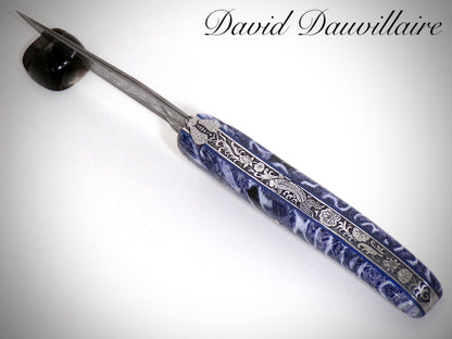 Laguiole "Koi" Lame damas VG10 inoxydable ciselé par David DAUVILLAIRE