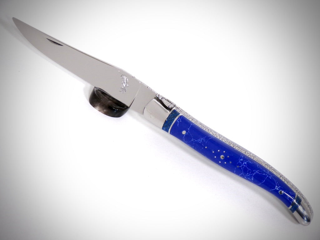 Laguiole "Le Joyau" Lapis Lazuli ciselé par David DAUVILLAIRE