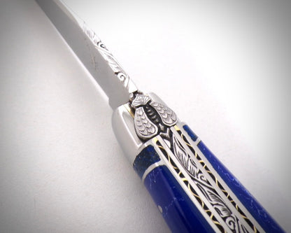 Laguiole "Le Joyau" Lapis Lazuli ciselé par David DAUVILLAIRE