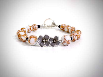 Bracelet "Floral" fabriqué artisanalement par Y.S CRÉATIONS