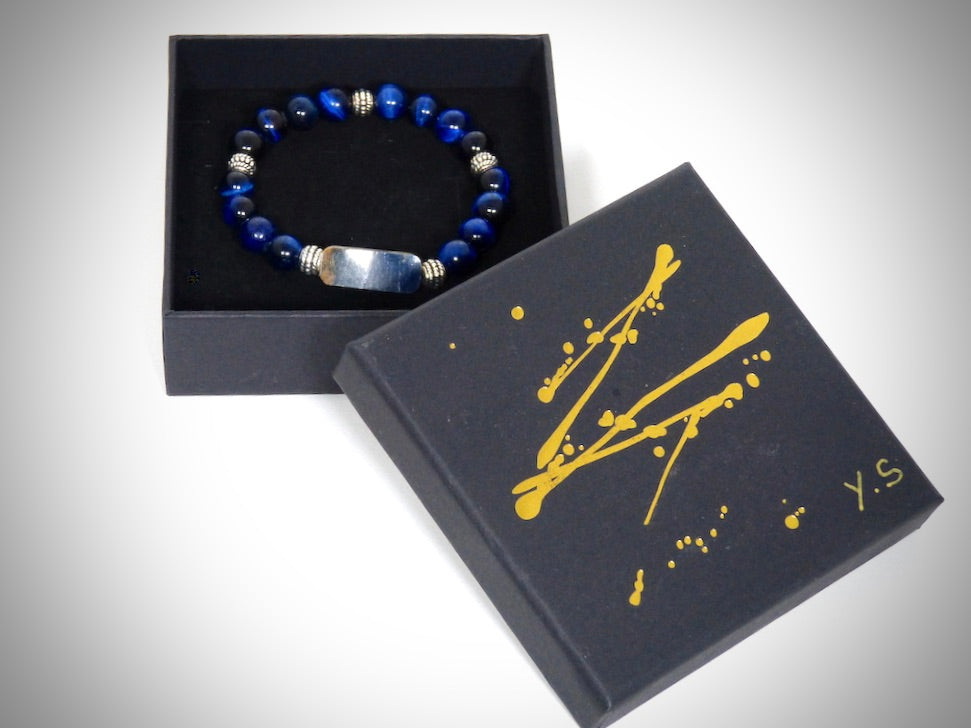 Bracelet Ivoire de Mammouth Pierre naturelles Lapis Lazuli fabriqué artisanalement par Y.S CRÉATIONS