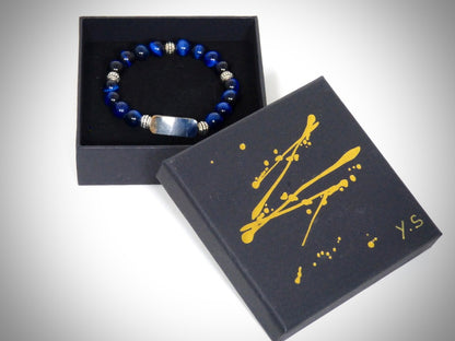 Bracelet Ivoire de Mammouth Pierre naturelles Lapis Lazuli fabriqué artisanalement par Y.S CRÉATIONS