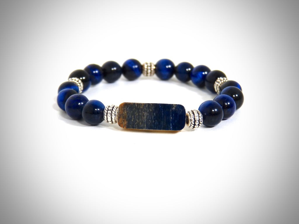 Bracelet Ivoire de Mammouth Pierre naturelles Lapis Lazuli fabriqué artisanalement par Y.S CRÉATIONS